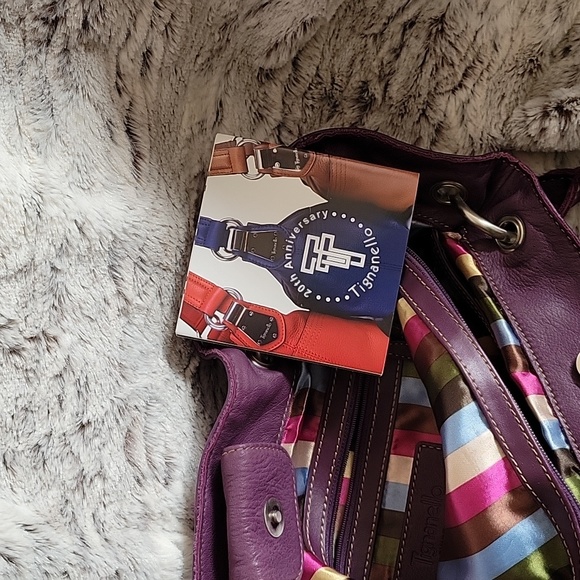 Tignanello purple shoulder handbag - Picture 8 of 9